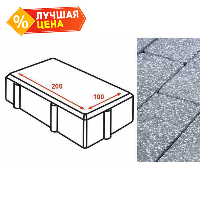 Плитка тротуарная Готика Granite FINERRO, брусчатка, Суxовязский 200x100x80 мм