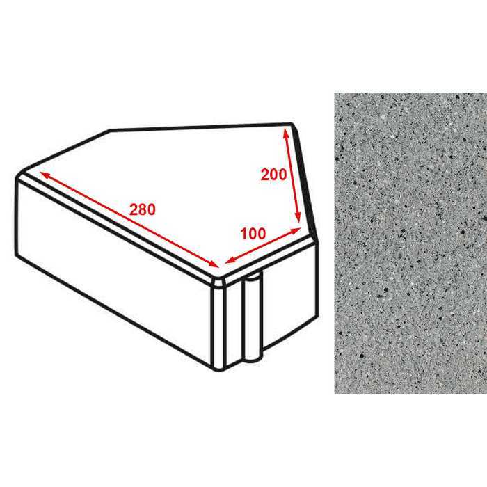 Плитка тротуарная Готика Granite FERRO, Шапка Епископа, Цветок Урала, 280x200x100x60 мм