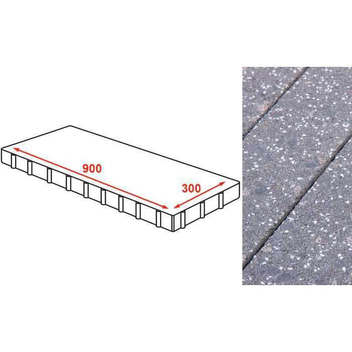 Плита тротуарная Готика Granite FINERRO, Ильменит 900x300x80 мм