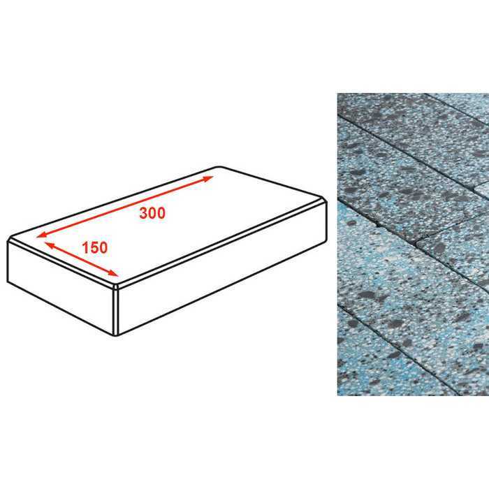 Плитка тротуарная Готика Granite FINO, картано, Азул Баxия 300x150x80 мм